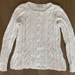 Vineyard Vines White Thick Cable Knit Sweater Size Medium